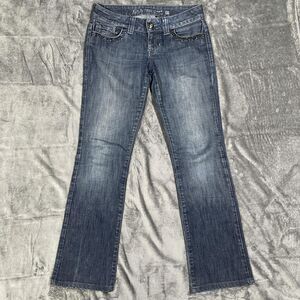 GUESS Daredevil Bootcut Jeans Womens 27 Blue Embroidered Rhinestone Studded